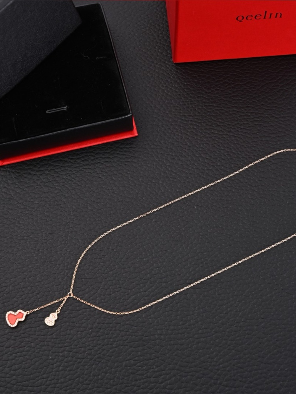 Qeelin Rose Gold Heart Pendant Necklace - Delicate Women's Jewelry